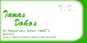 tamas dohos business card